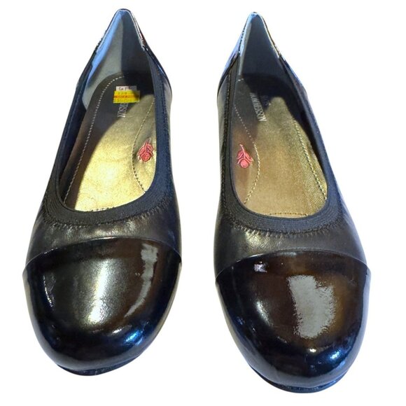 Ros Hommerson Black Patent Leather Womens Flats Size 6 Narrow - Picture 2 of 9